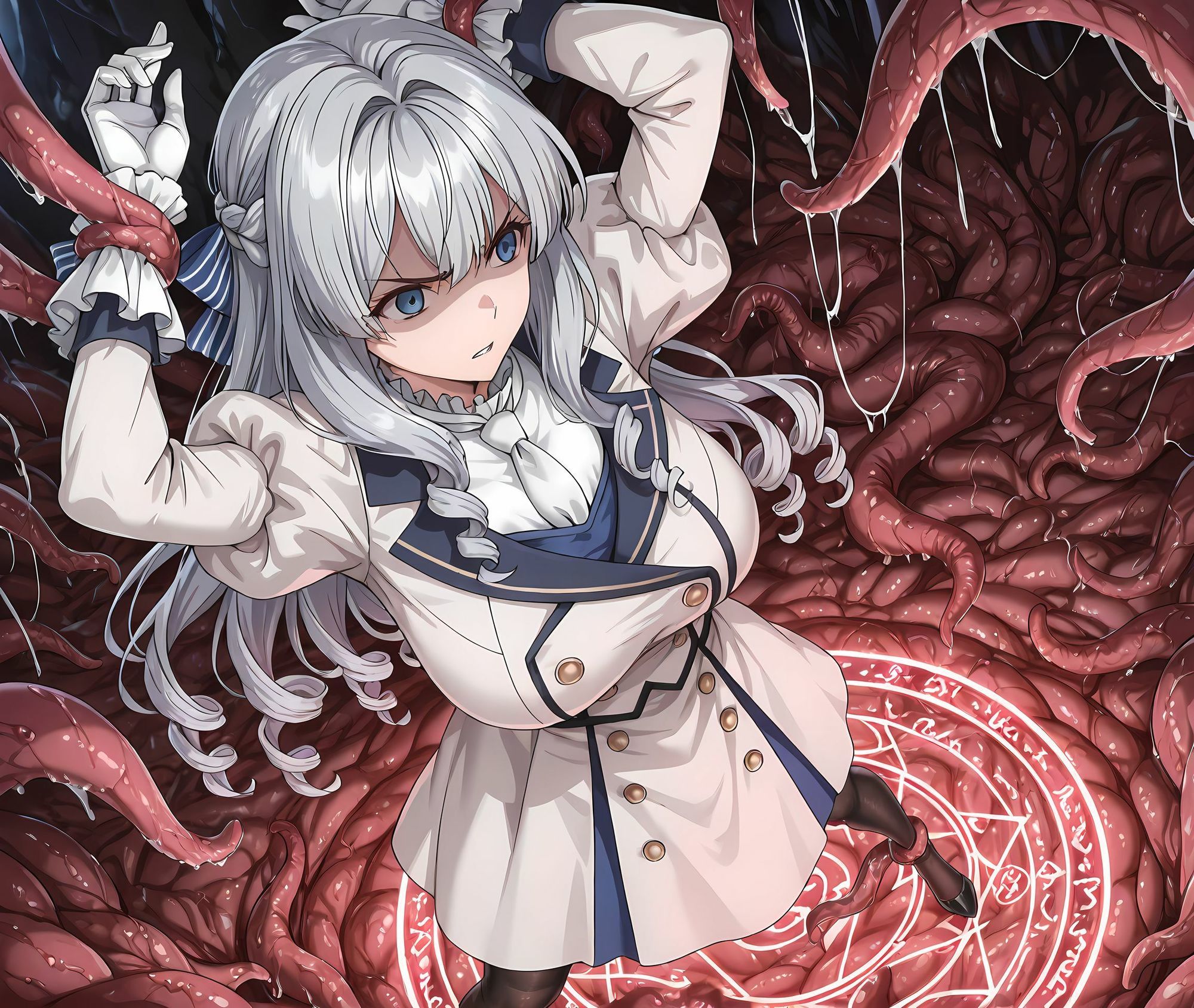 お嬢様触手拘束悪堕ち・淫魔化ドスケベ交尾〜 サンプル3ページ目
