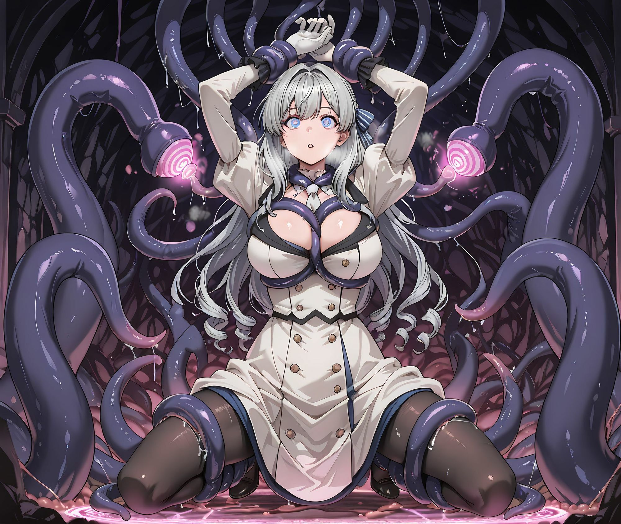 お嬢様触手拘束悪堕ち・淫魔化ドスケベ交尾〜 サンプル4ページ目