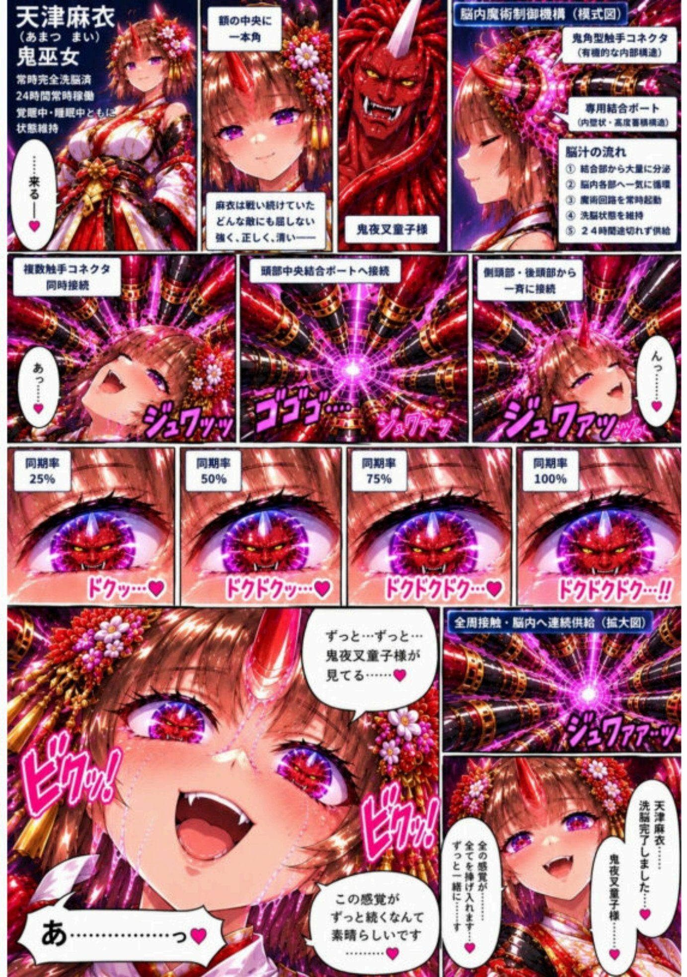 天津天音・天津亜衣・天津麻衣 触手聖戦 総集編 第2巻 200P悪堕ちニズベーラー独特の洗脳済の表現集 サンプル4ページ目