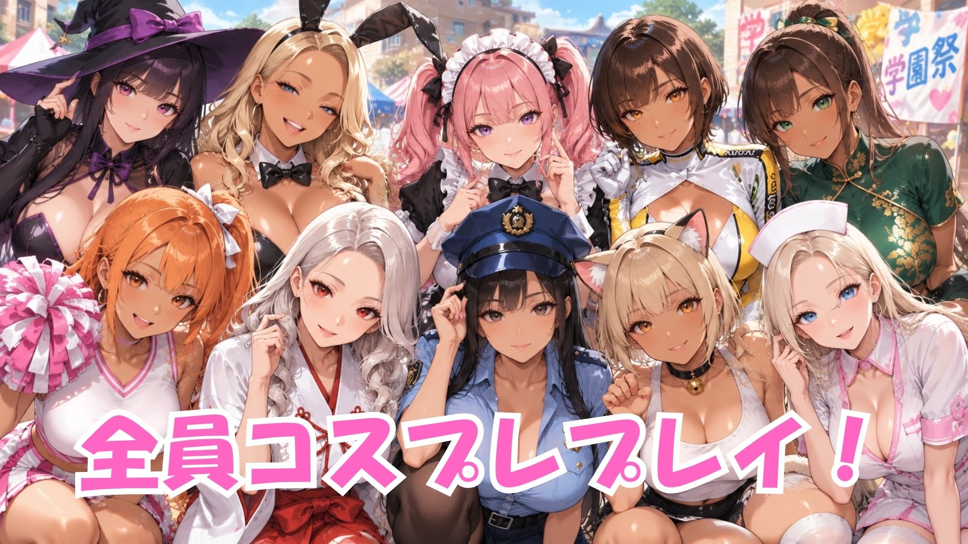 【4K高画質】学園祭で選抜されたギャル10人を全員別コスプレで堪能！濃厚中出しセックス10連発！ サンプル2ページ目