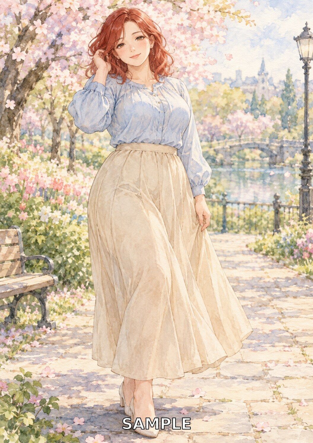 水彩ぽっちゃりレディ100景 ― CURVY WATERCOLOR DAYS ― サンプル4ページ目