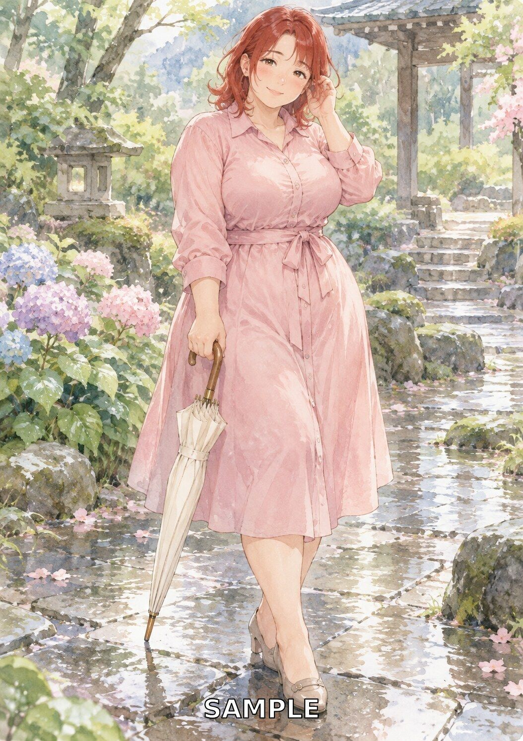 水彩ぽっちゃりレディ100景 ― CURVY WATERCOLOR DAYS ― サンプル8ページ目