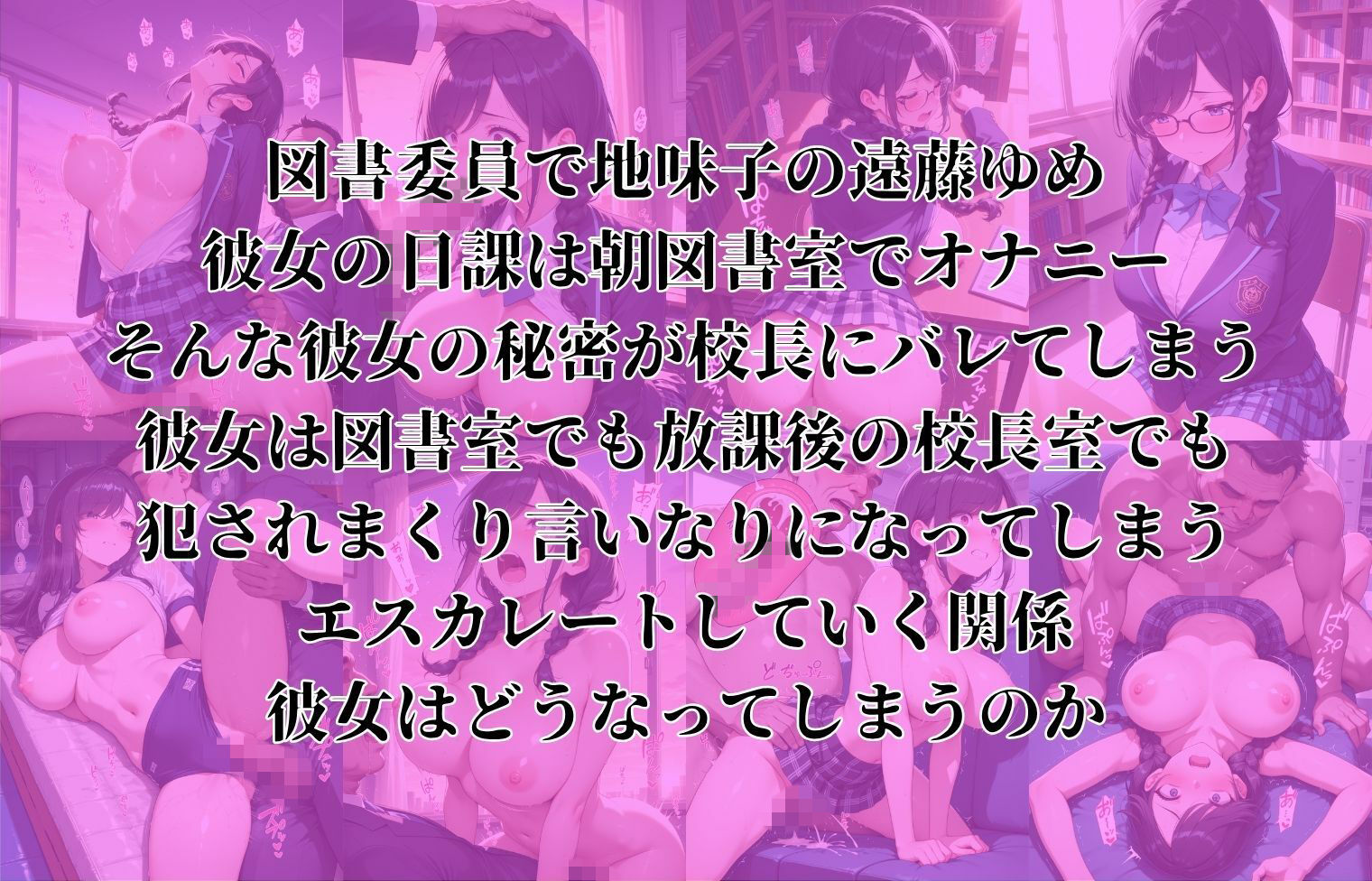 女子校生性指導〜オナニー好き図書委員が校長にバレて犯●れまくる〜 サンプル1ページ目