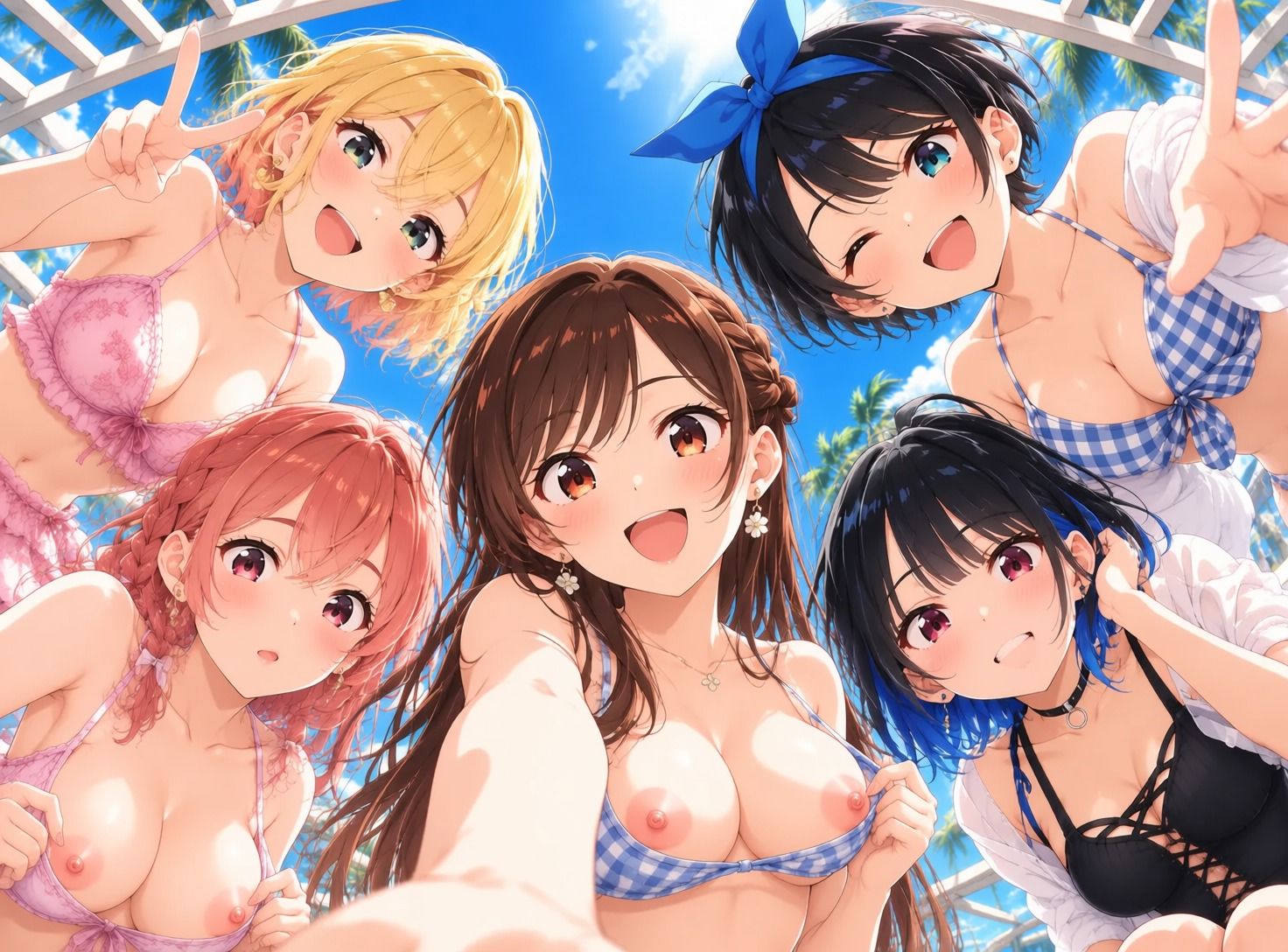 レンタル彼女達のパンチラ・おっぱいイラスト集 サンプル2ページ目