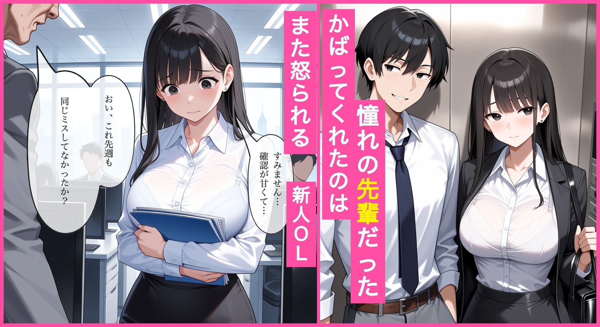 ホロ酔いの新人OLが憧れの先輩に生中出しおねだりする話 サンプル1ページ目