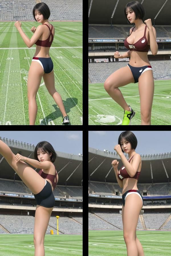 【▲200】『理想の彼女を3DCGで作ります』から生まれたバーチャルアイドル「彩倉陸（あやくらりく）」の陸上選手モデル風写真集:Model2026_01 サンプル2ページ目