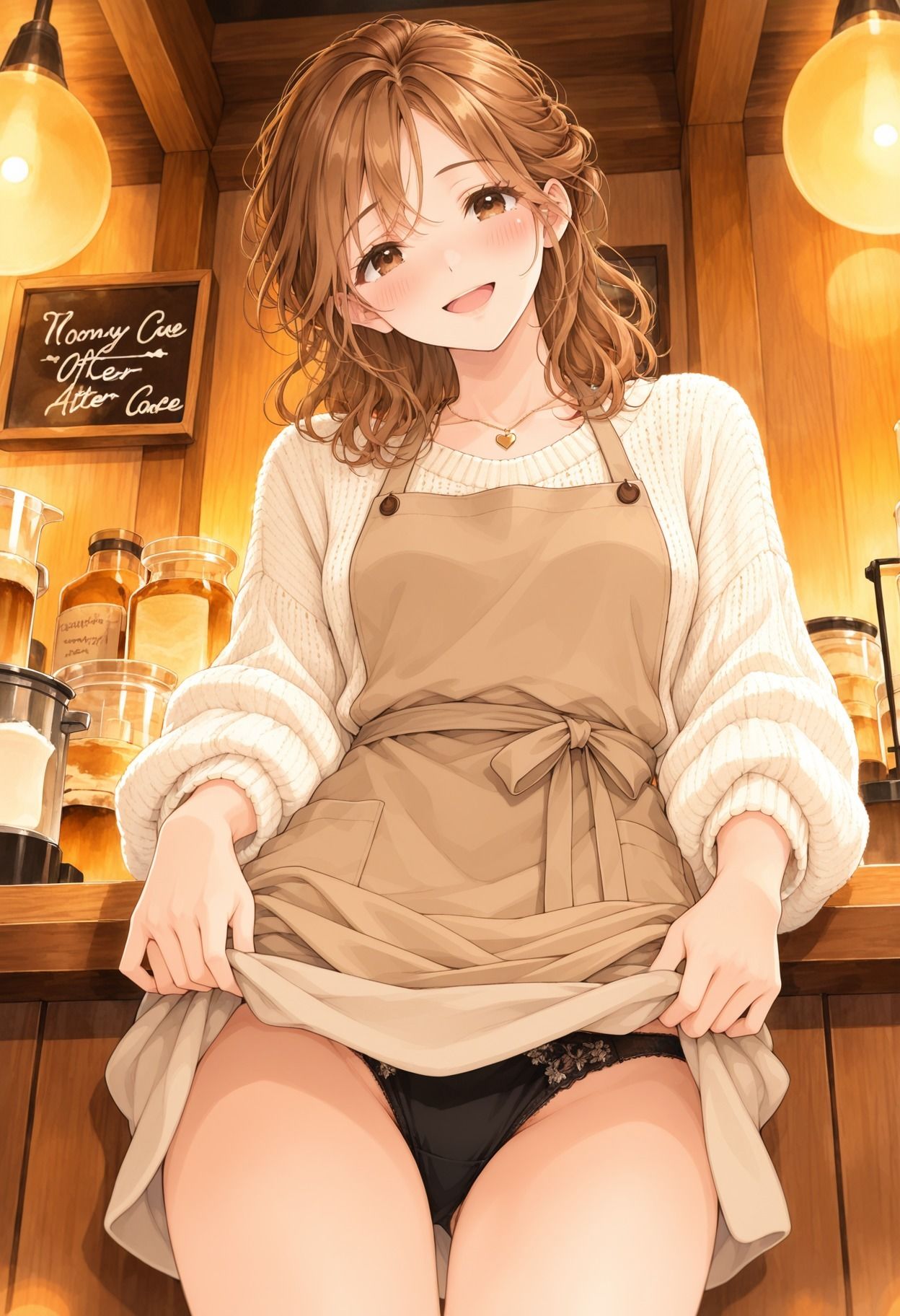 カフェ店員みおの秘密 〜閉店後、二人きりのパンチラ500枚〜 サンプル4ページ目