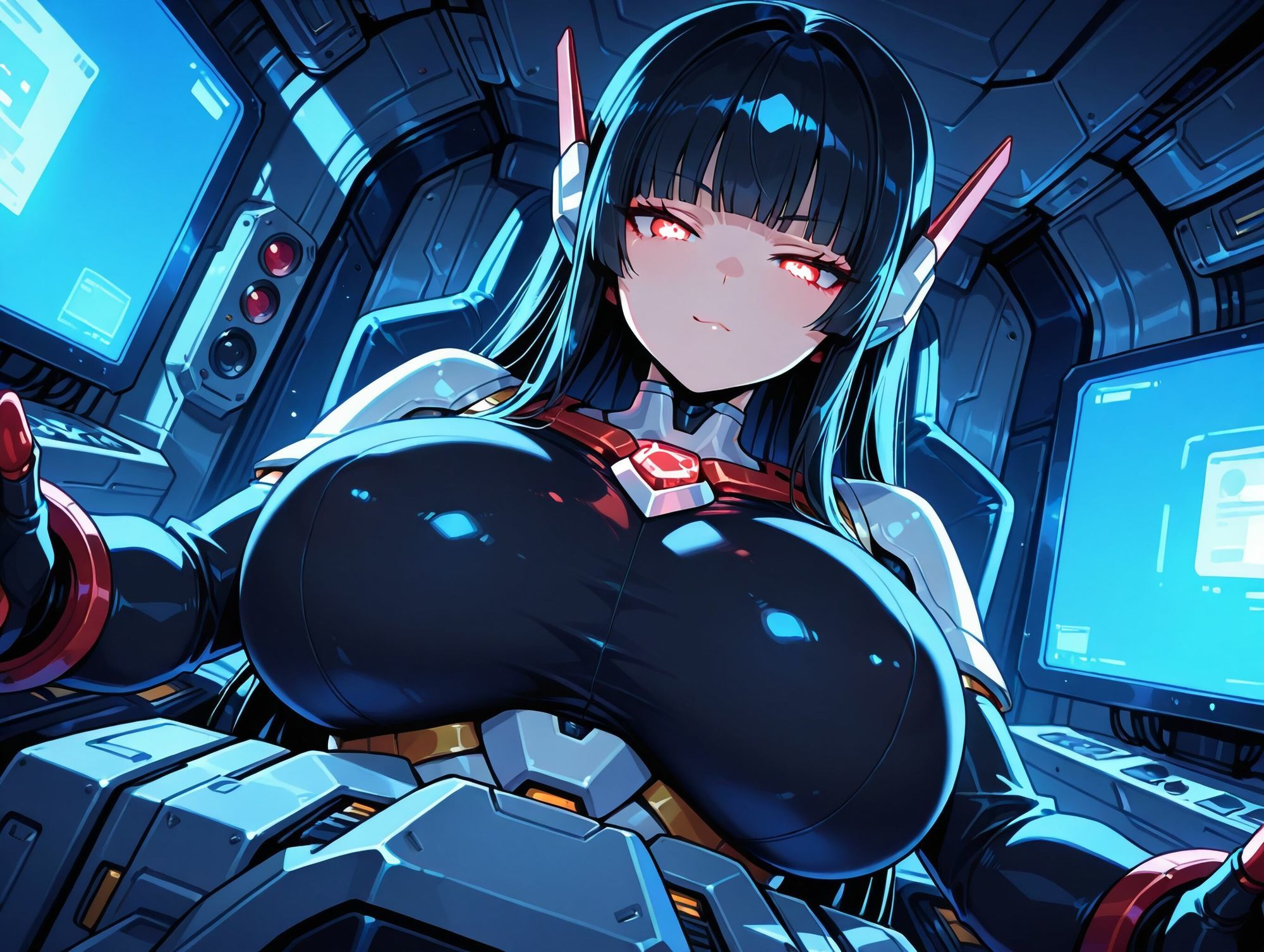 パイロット少女VS触手【ジト目無表情系サイボーグ少女編】 サンプル2ページ目