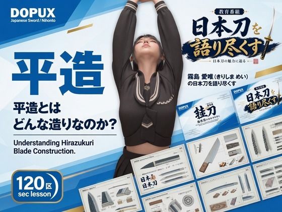 パンチラガチャ★霧島 愛唯（きりしま めい）『日本刀を語り尽くす』第1章-まず「日本刀とは何か」を知る（018- 平造とはどんな造りなのか？）