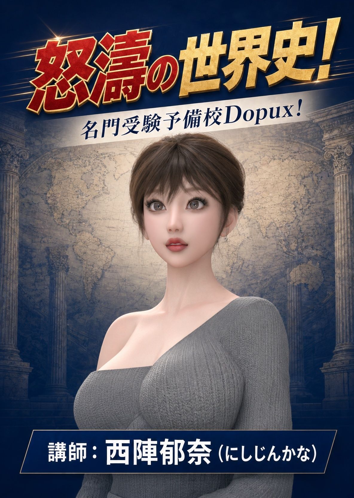 パンチラガチャ★西陣郁奈（にしじんかな）強豪予備校『DOPUX（ドピュックス）』で大学受験生向け講座（世界史）を教える名物講師！（Vol.019:スペインは現在のアメリカ領をどう支配したのか？） サンプル1ページ目