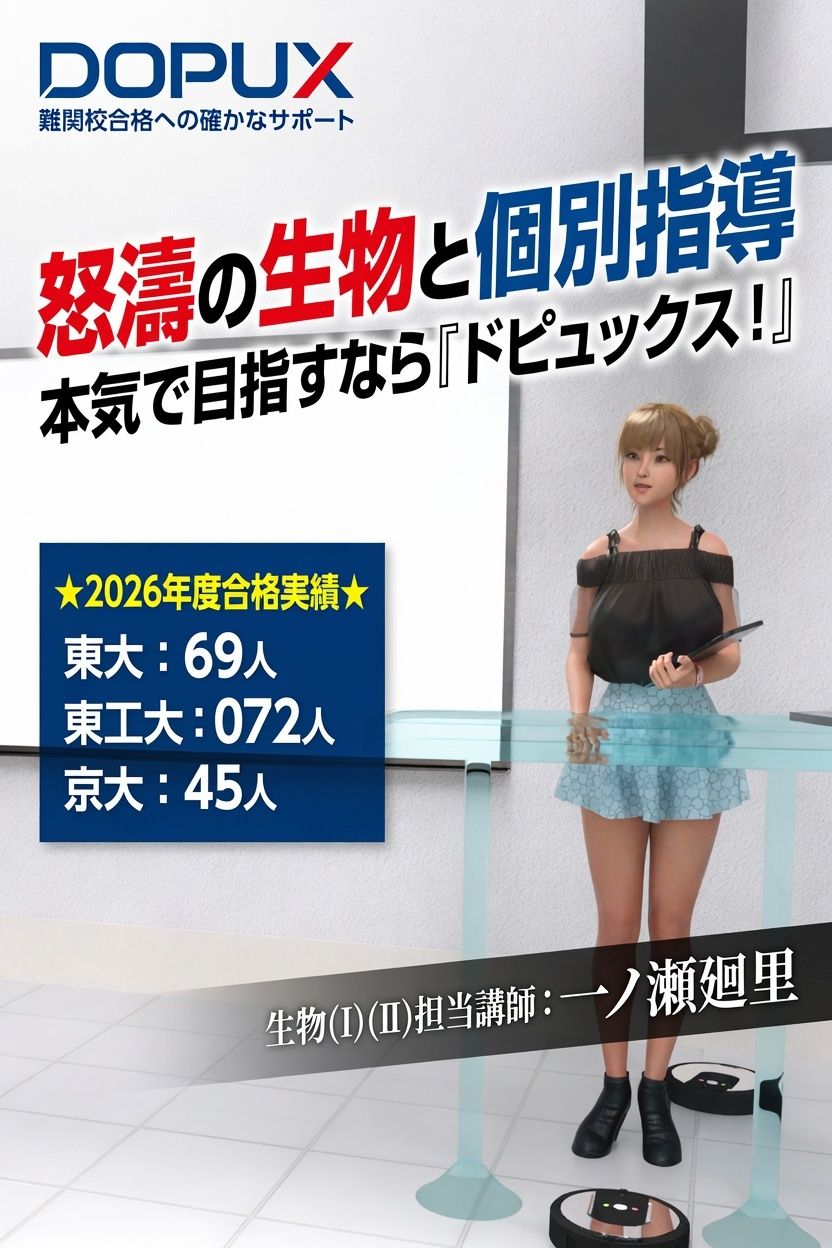 【▲20】パンチラガチャ★一ノ瀬廻里 大学に進学し強豪予備校『DOPUX（ドピュックス』で生物I，IIを教える名物講師に！（Vol.068:個体群） サンプル1ページ目