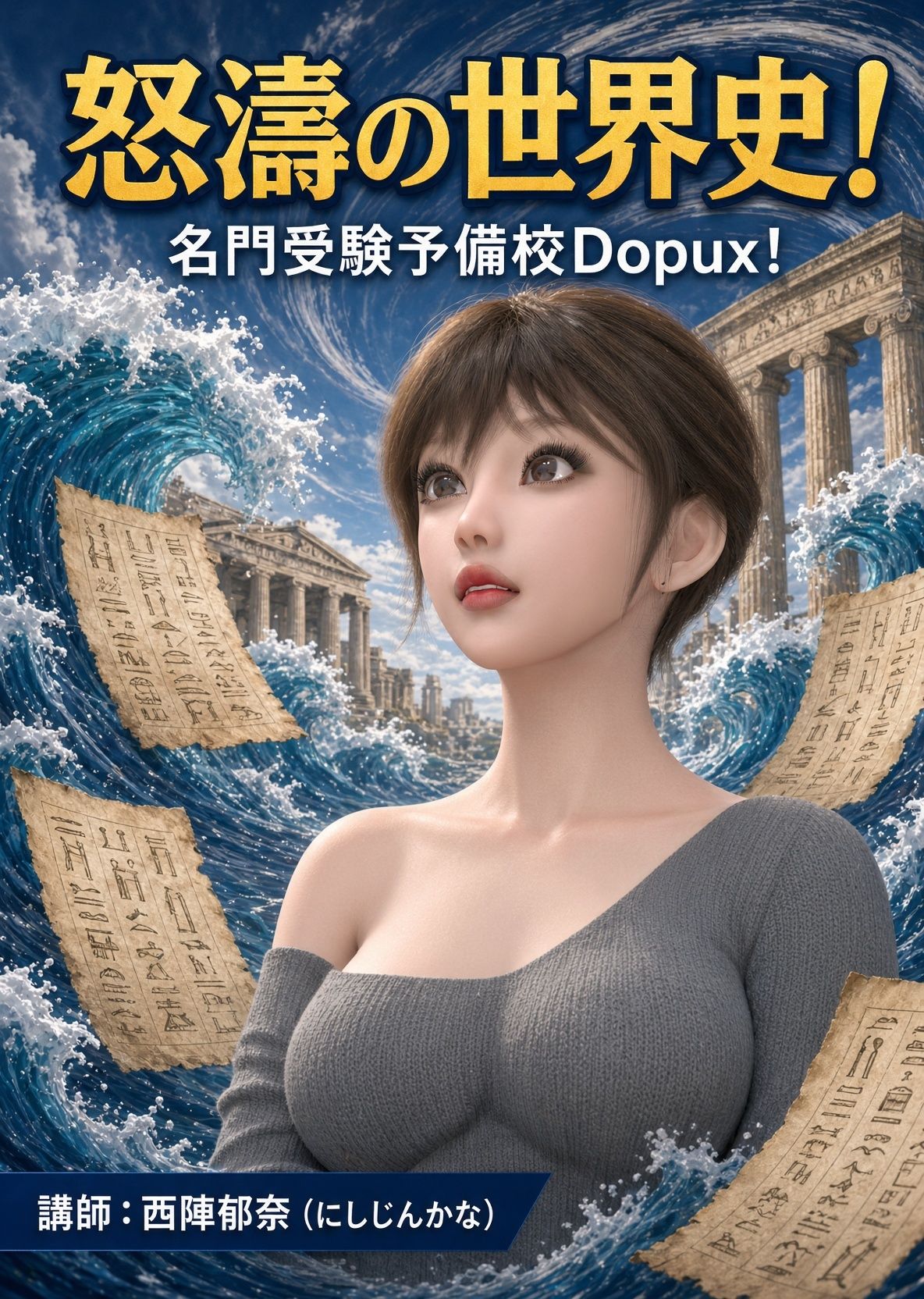 パンチラガチャ★西陣郁奈（にしじんかな）強豪予備校『DOPUX（ドピュックス）』で大学受験生向け講座（世界史）を教える名物講師！（Vol.026:ジェームズタウン植民地はなぜ全滅しかけたのか？） サンプル1ページ目