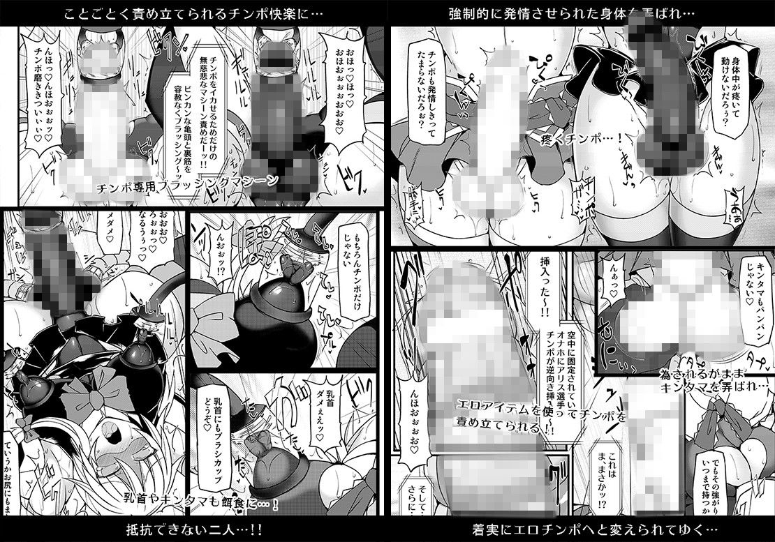 幻想郷フタナリチンポレスリング9 アリス＆魔理沙VSにとり＆雛 サンプル2ページ目