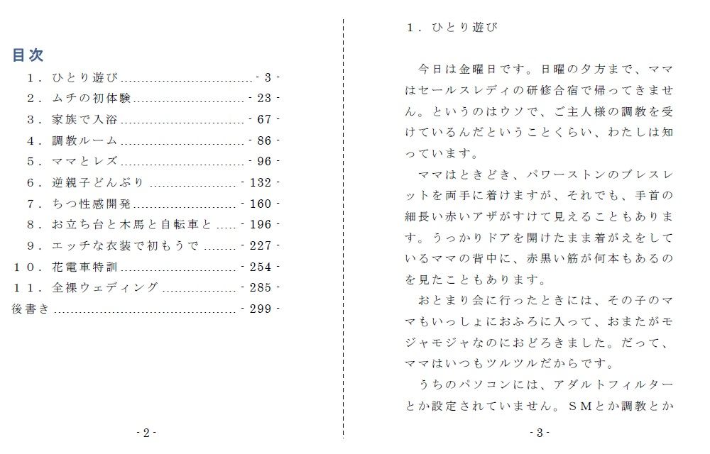 ママと歩む SlaveRoad サンプル1ページ目