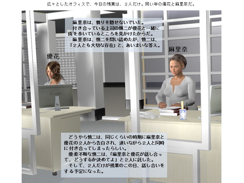 美乳OL残業トップレスキャットファイト サンプル1ページ目