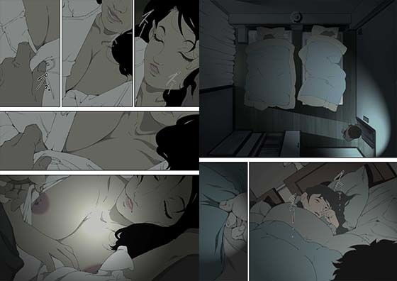 両親が寝ている寝室に忍び込み、母親に夜●いをかける息子の話。 サンプル2ページ目