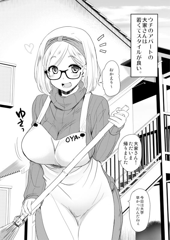 ウチのアパートの大家さんは性欲が強すぎて困っているので、よく夜の相手をしてあげています。 サンプル1ページ目