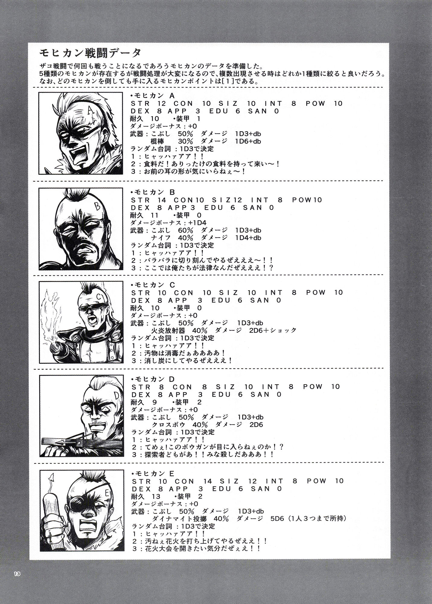 クトゥルフ神話TRPGシナリオ 悪党の家 サンプル1ページ目