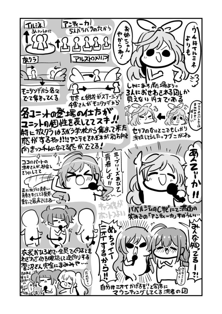 シャニマスライブレポート 1stLIVE サンプル2ページ目