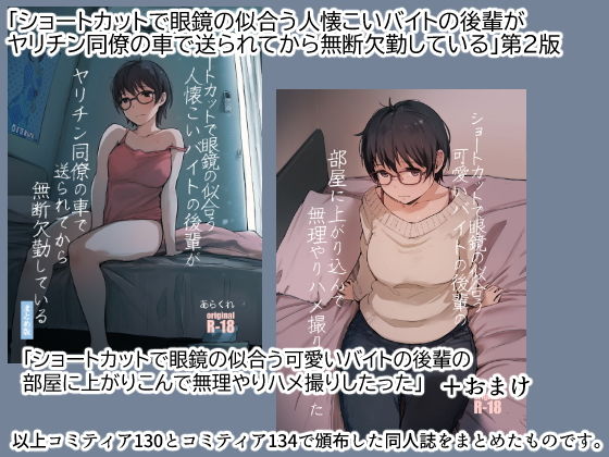 ショートカットで眼鏡の似合う人懐こいバイトの後輩がヤリチン同僚の車で送られてから無断欠勤している サンプル5ページ目
