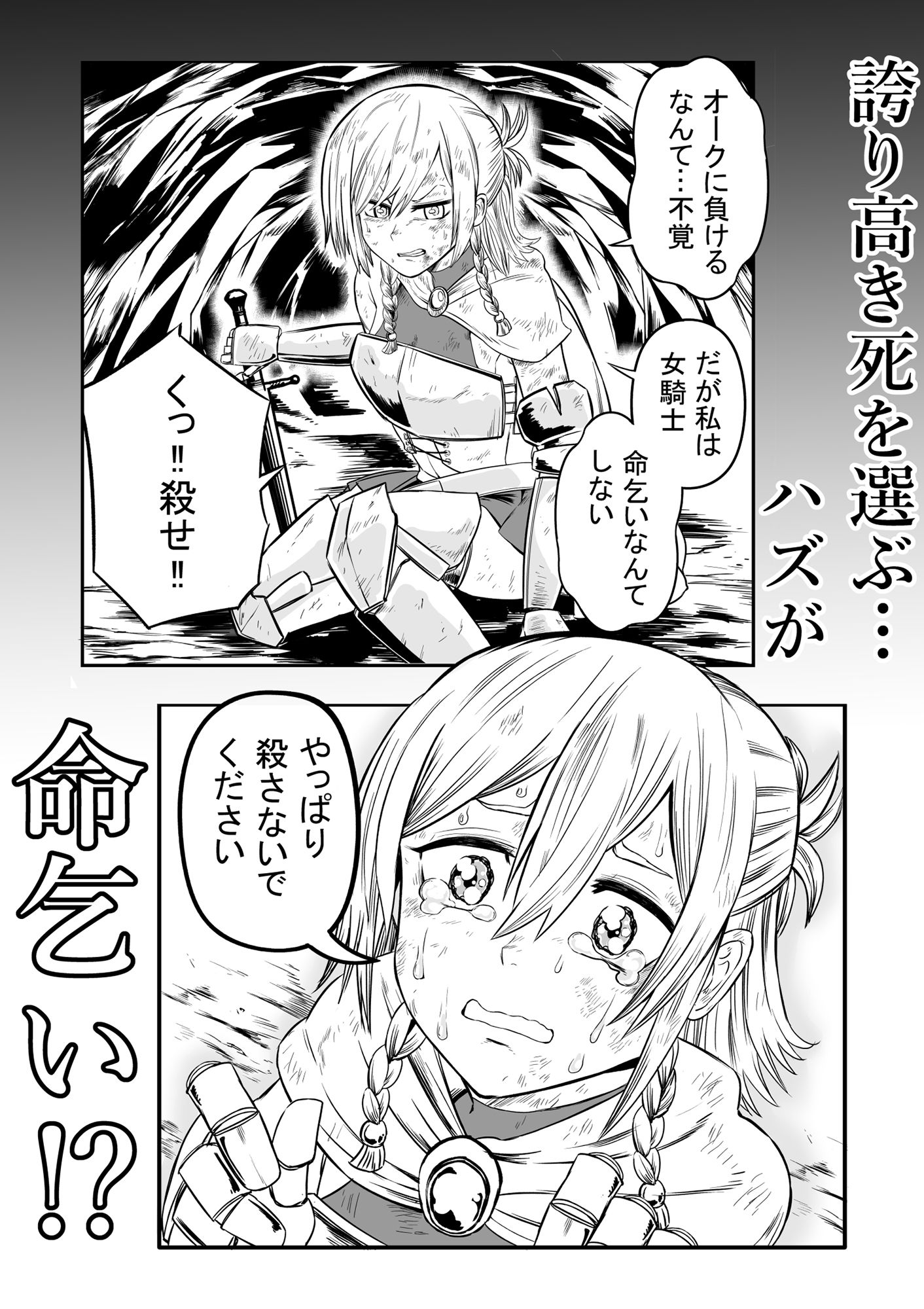 女騎士初めての命乞い生中出し サンプル1ページ目