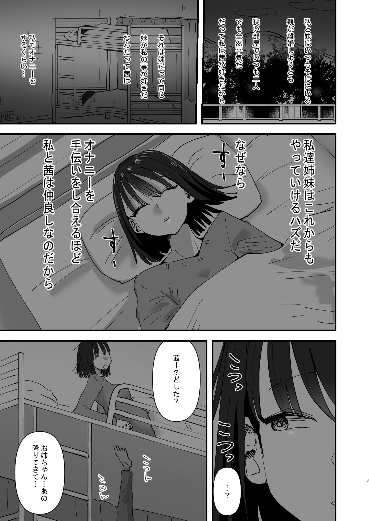 お姉ちゃんが私をオカズにしてオナニーをしている話 サンプル1ページ目
