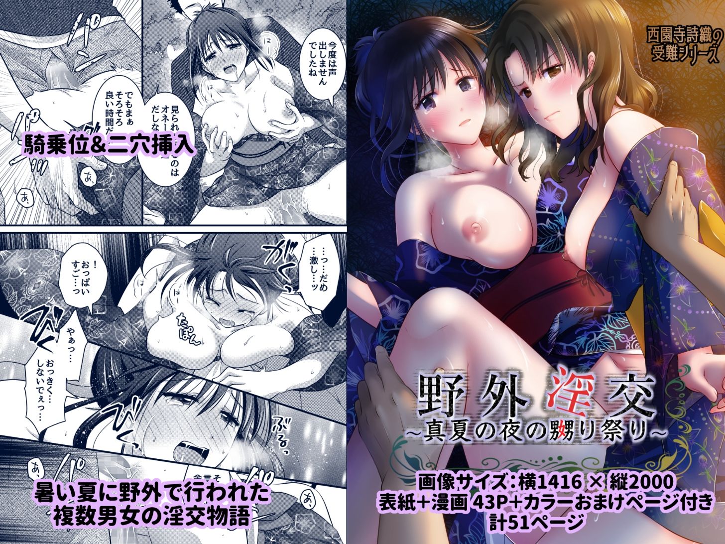 野外淫交〜真夏の夜の嬲り祭り〜 サンプル7ページ目