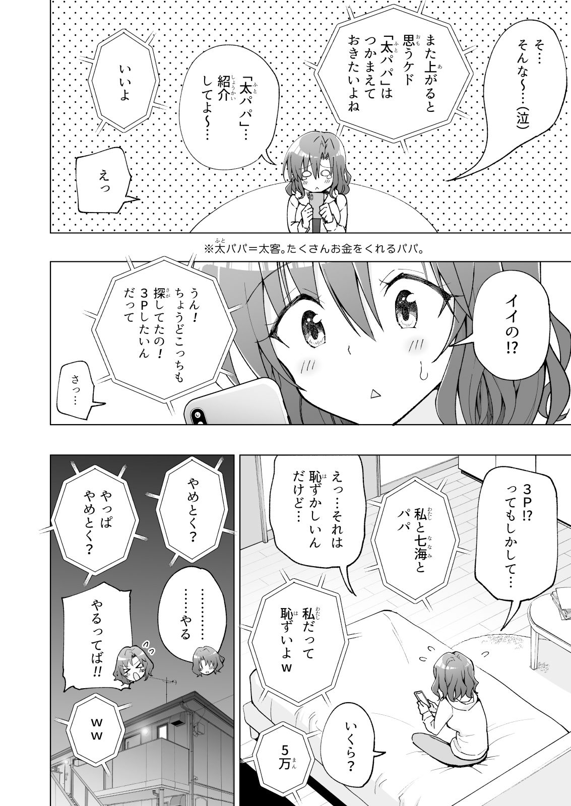 パパ活はじめました7〜ハーレム撮影編（1）〜 サンプル8ページ目