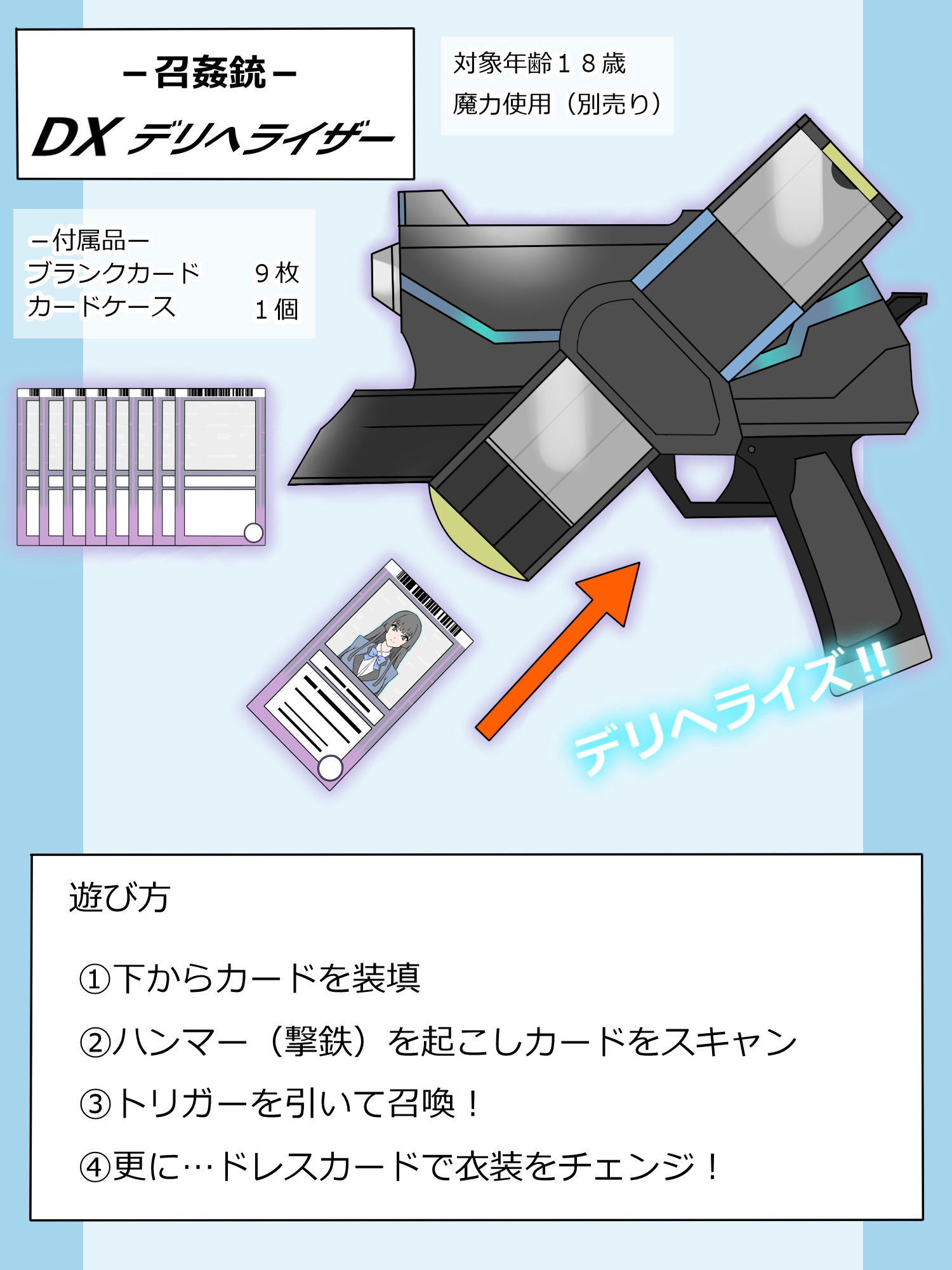 『召姦銃 DXデリへライザー』ver.1 〜カードから女性を召喚してエッチするお話〜 サンプル1ページ目