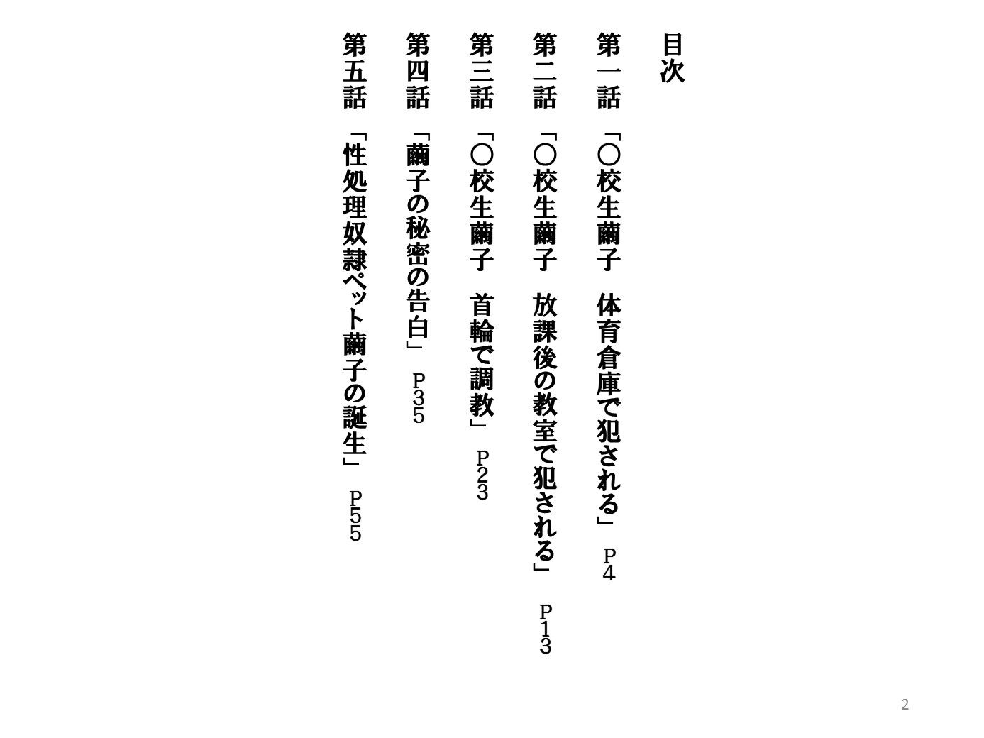 僕の変態性処理奴●ペット 繭子の調教日記 ○校生編 第1章 第1話〜第5話 総集編 サンプル1ページ目