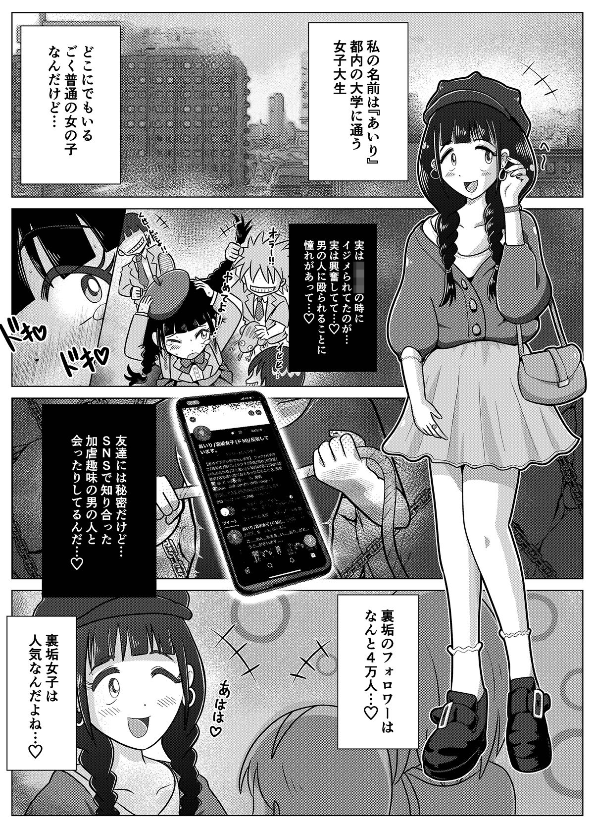 【苛虐淫行】裏垢女子あいりちゃんとバチボコっ！ サンプル2ページ目
