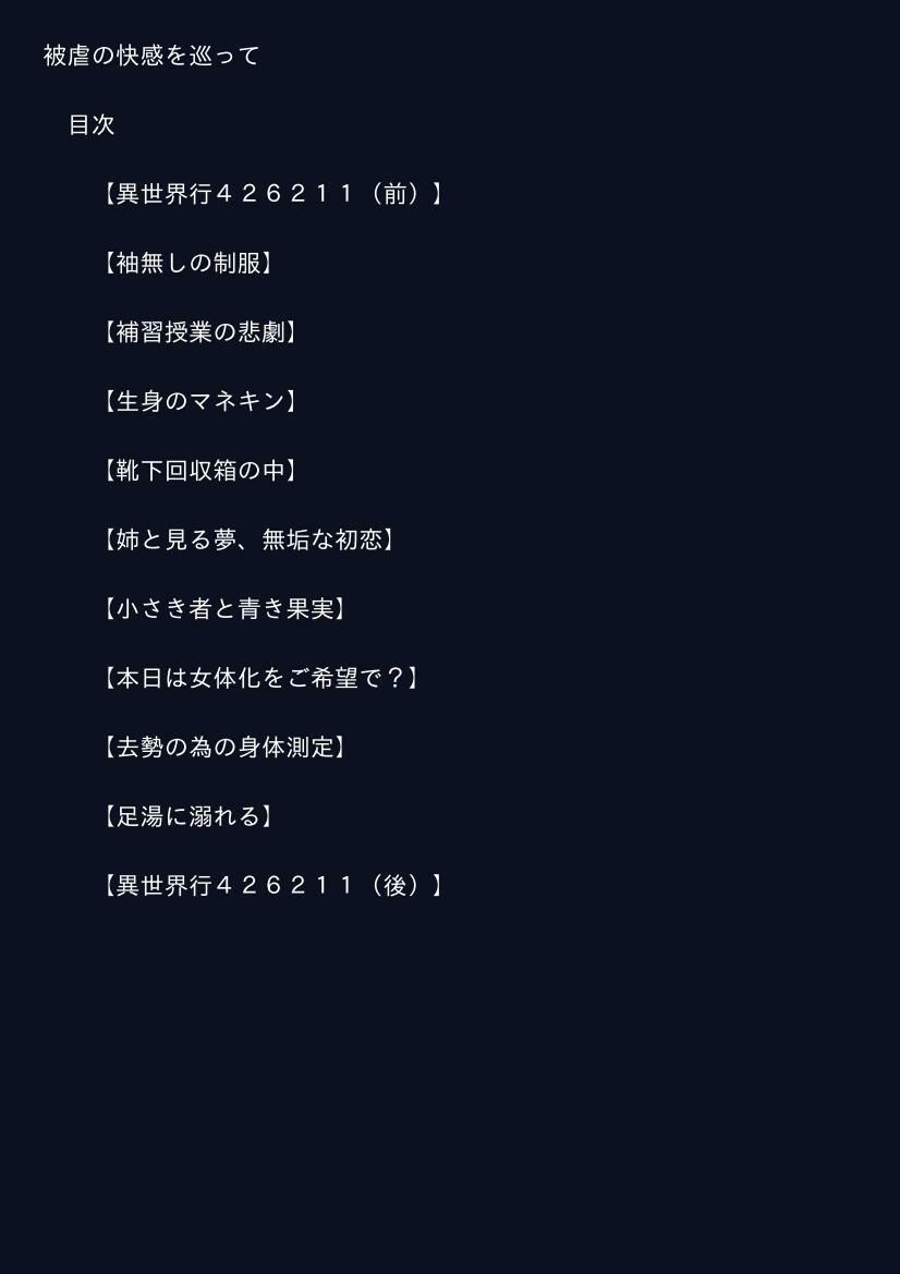 被虐の快感を巡って サンプル1ページ目
