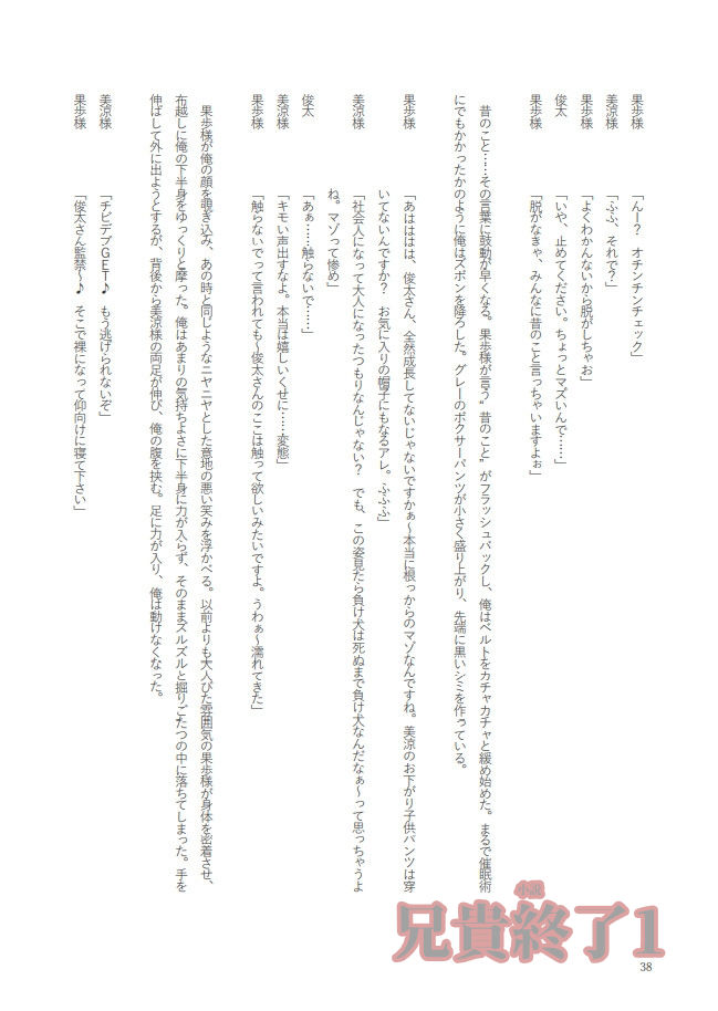 【小説｜ノベル】兄貴終了（1） サンプル3ページ目