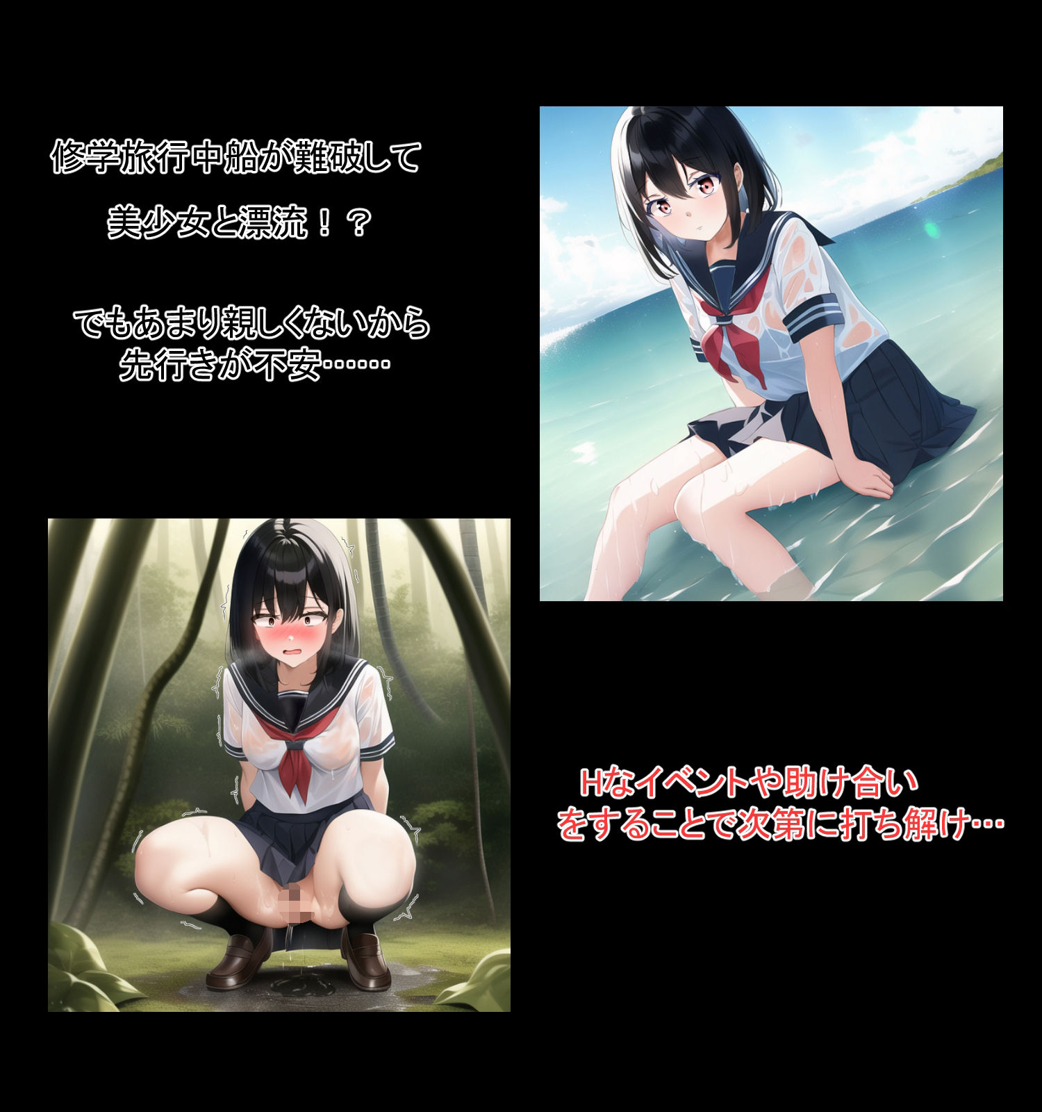 無愛想女子と無人島に流れ着いて サンプル2ページ目