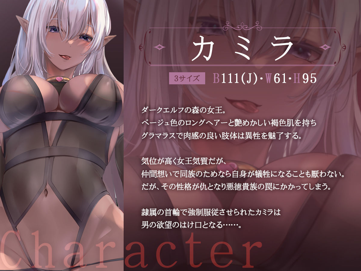隷属女王 ―ドスケベボディのダークエルフ女王が悪徳貴族に完全征服されるまで― サンプル1ページ目