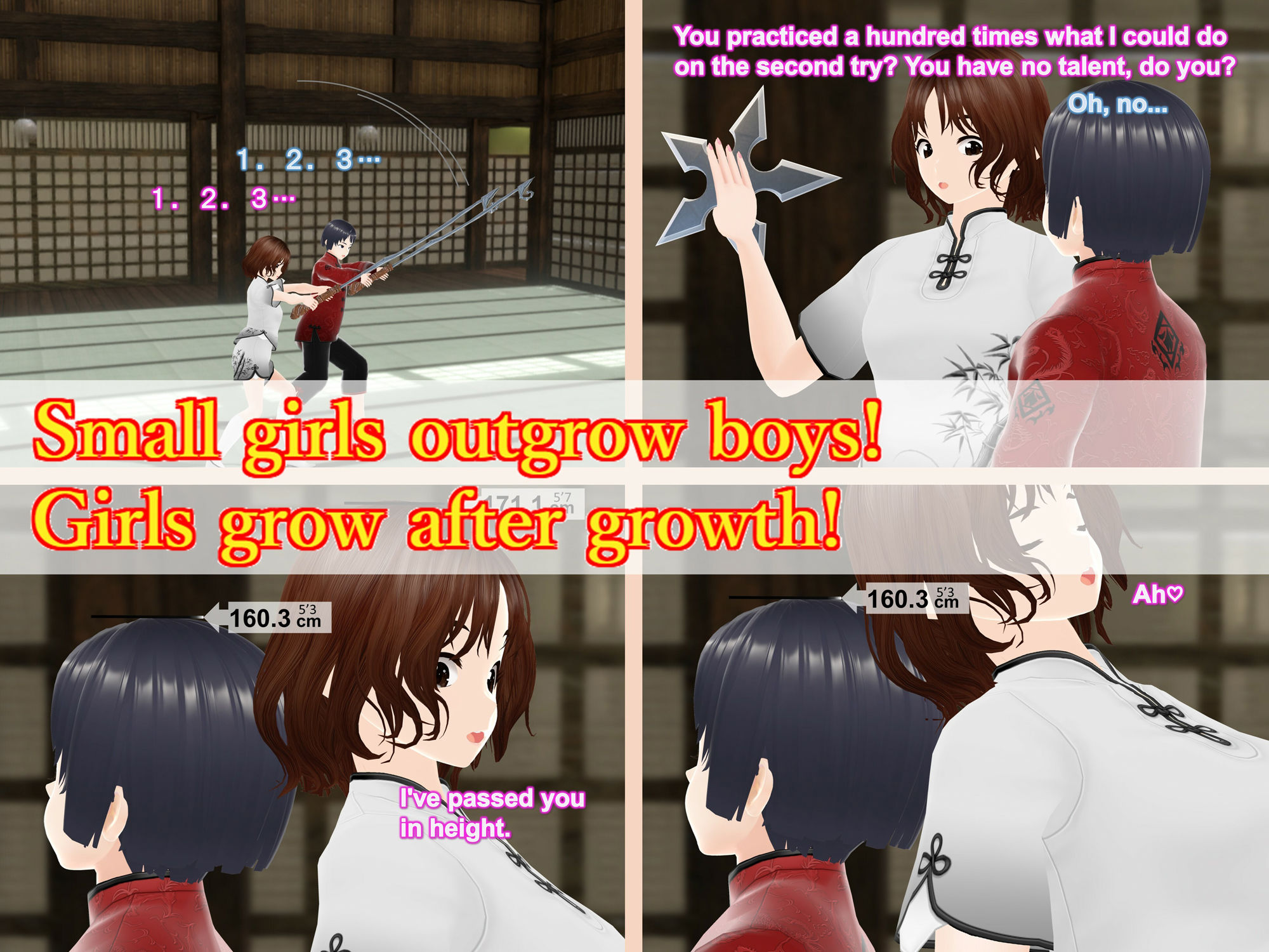 Outgrowing only girls， Overtake boys， Growth sound. Growth sound. Warrior training Arc サンプル2ページ目