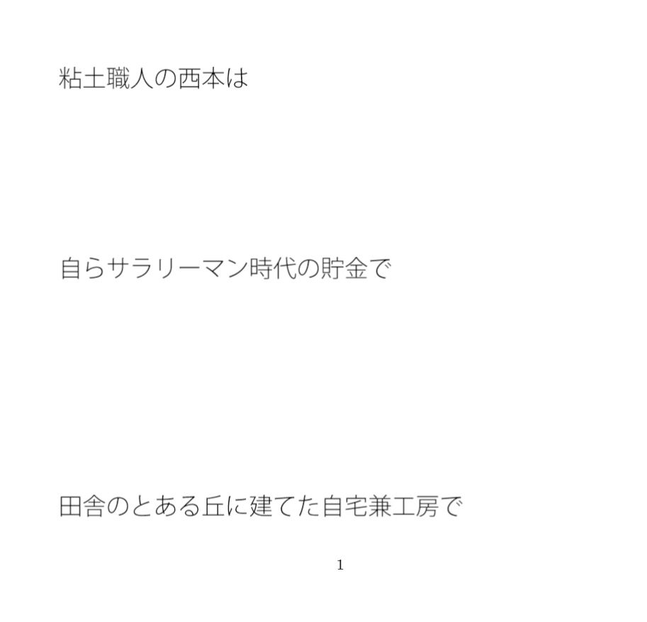 こだわりの黒い粘土 職人の西本 サンプル1ページ目