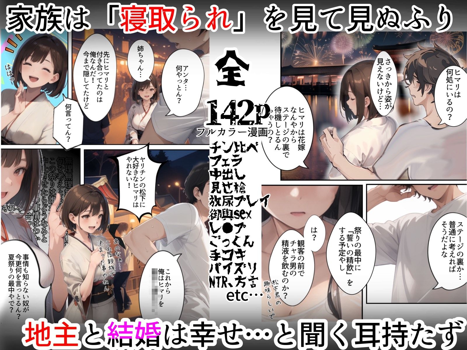 祝え！寝取られ婚姻夏祭り〜転勤の隙に彼女がDQNヤリチンチャラ男に寝取られ妊娠人妻に。俺はプロポーズしに地元へ帰省するもチャラ男と彼女（姉友）の結婚式を兼ねた夏祭りで俺が逆に屈辱の祝福を！夏祭り帰省したら彼女が寝取られてた話 サンプル5ページ目