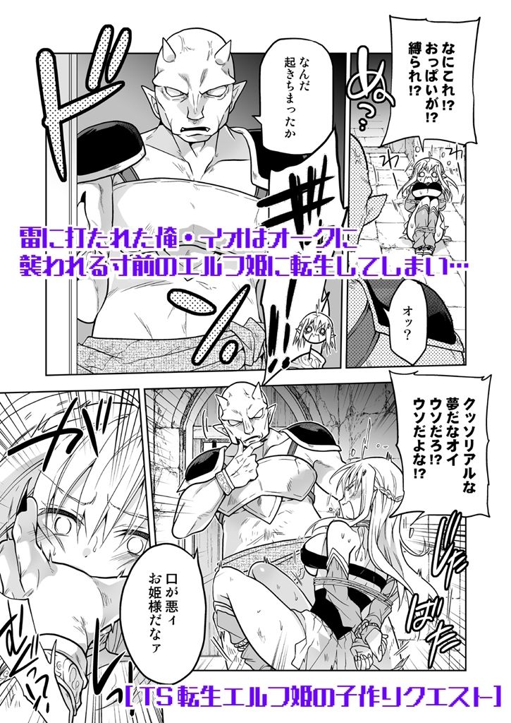 TS転生エルフ姫の子作りクエスト サンプル1ページ目