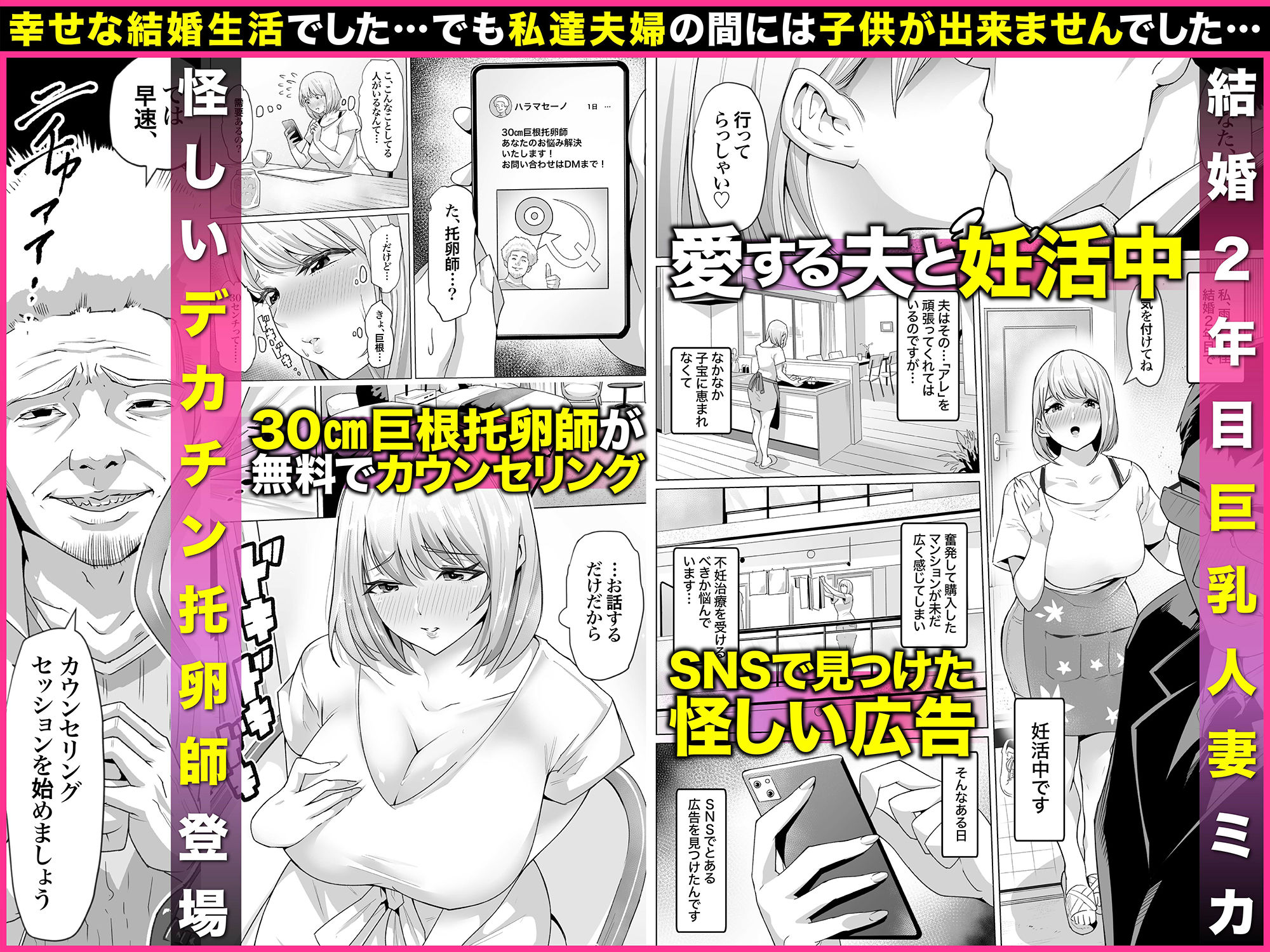 妊娠懇願寝取られ托卵妻〜30cm巨根托卵師に孕まされた変態人妻ミカ〜 サンプル1ページ目