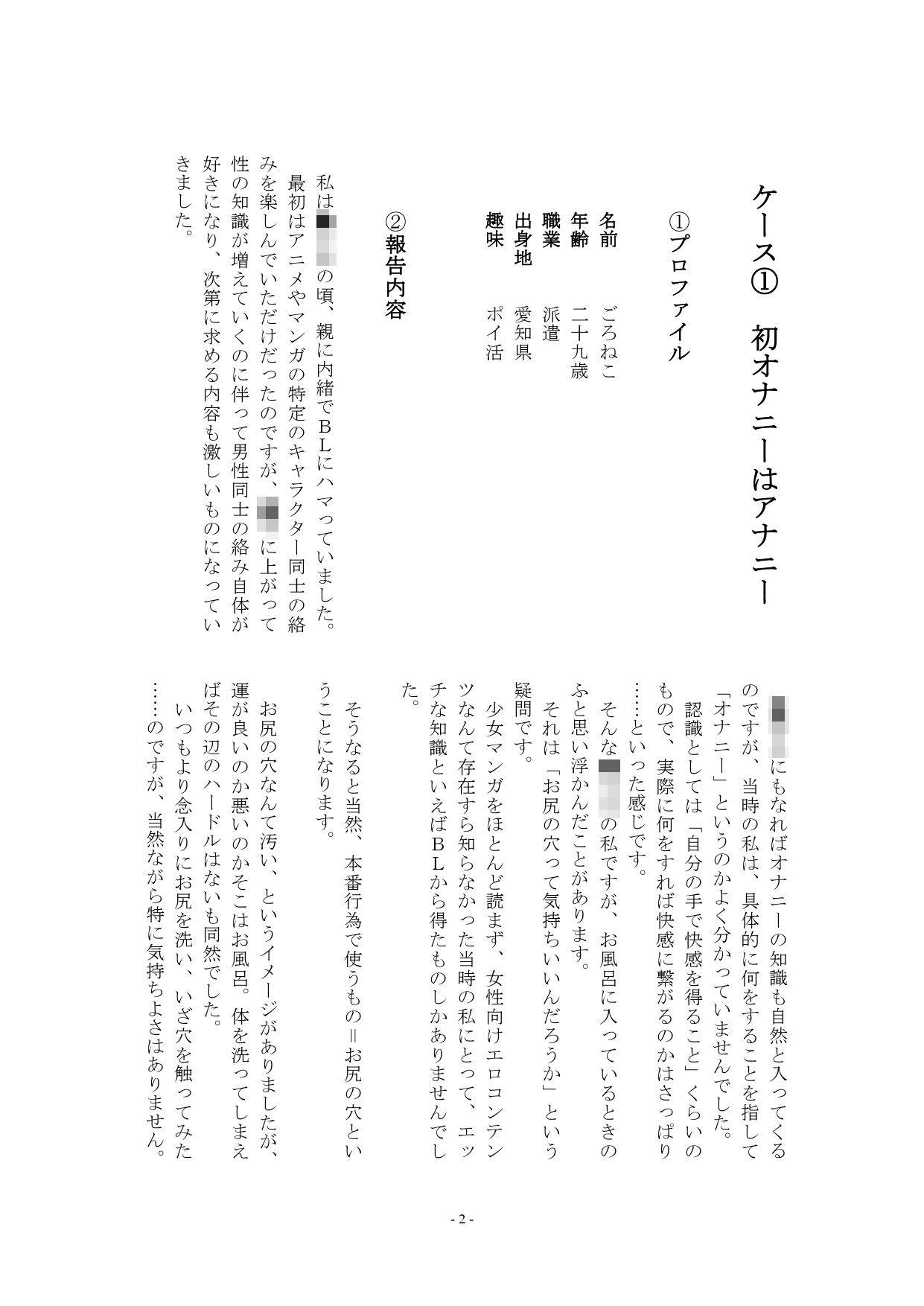 5人の女性から聞いた初めてのオナニー体験談vol.4 サンプル2ページ目