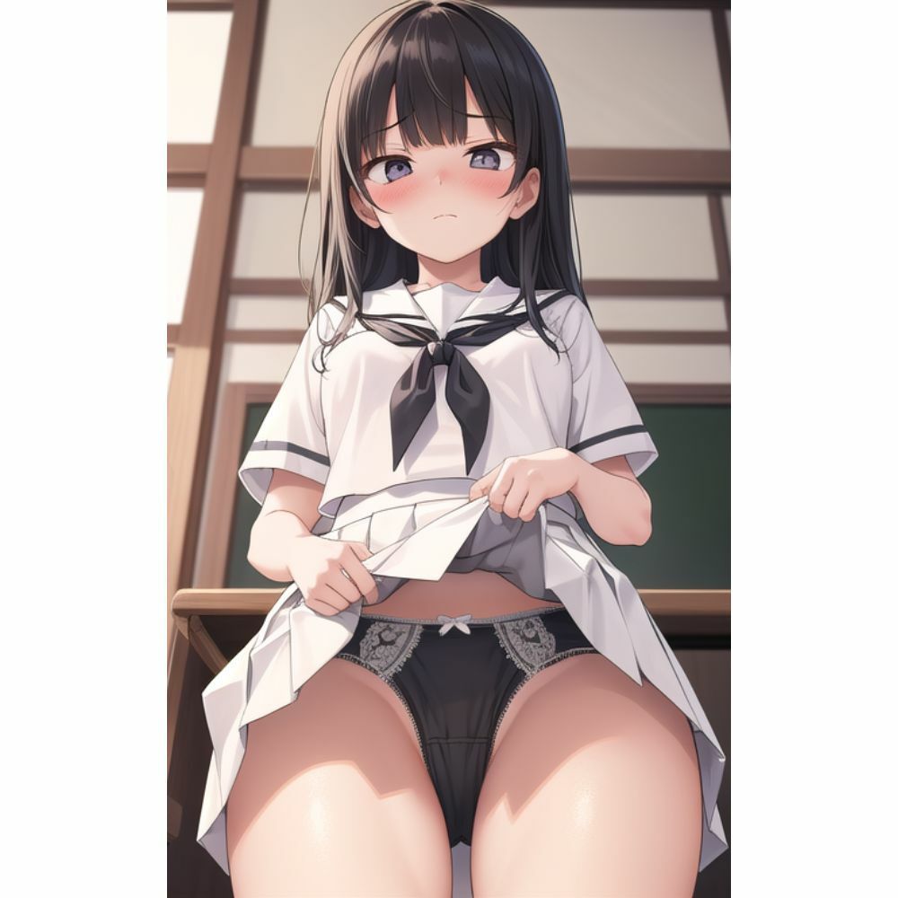 放課後の誰もいない教室でスカートをめくってパンツを見せてくる幼馴染 サンプル10ページ目