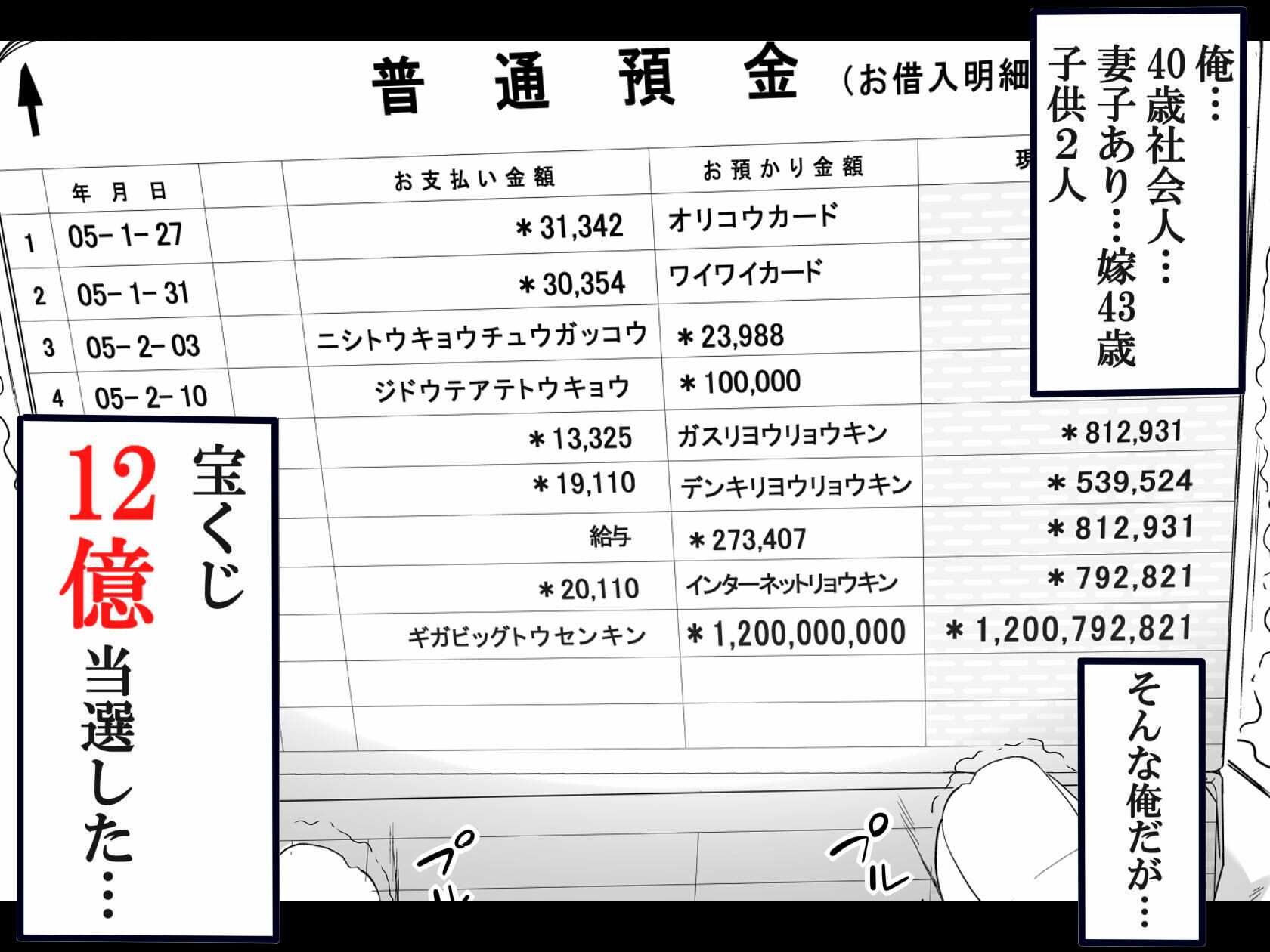 宝くじ12億当選！〜エロに全投資して、ハーレム御殿建設！！ サンプル1ページ目