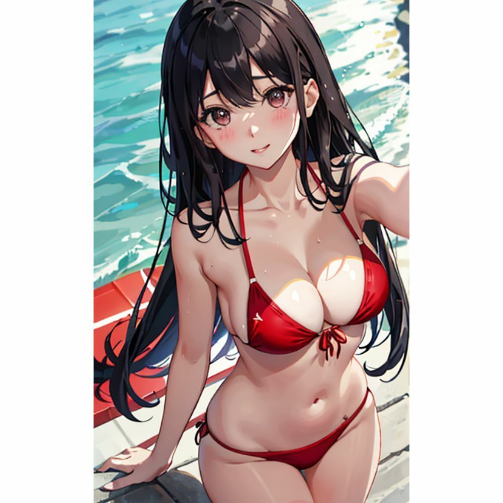 海でセクシービキニを着ているかわいい女の子 サンプル3ページ目