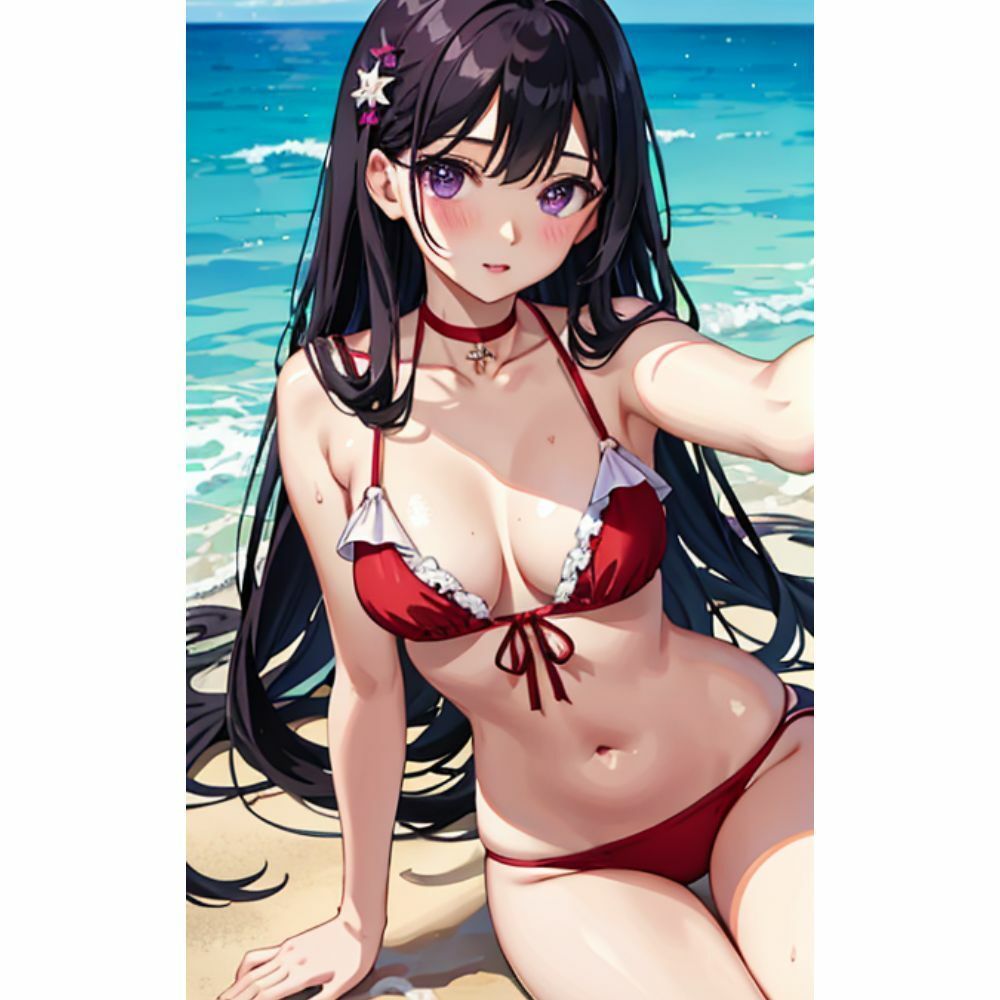 海でセクシービキニを着ているかわいい女の子 サンプル6ページ目