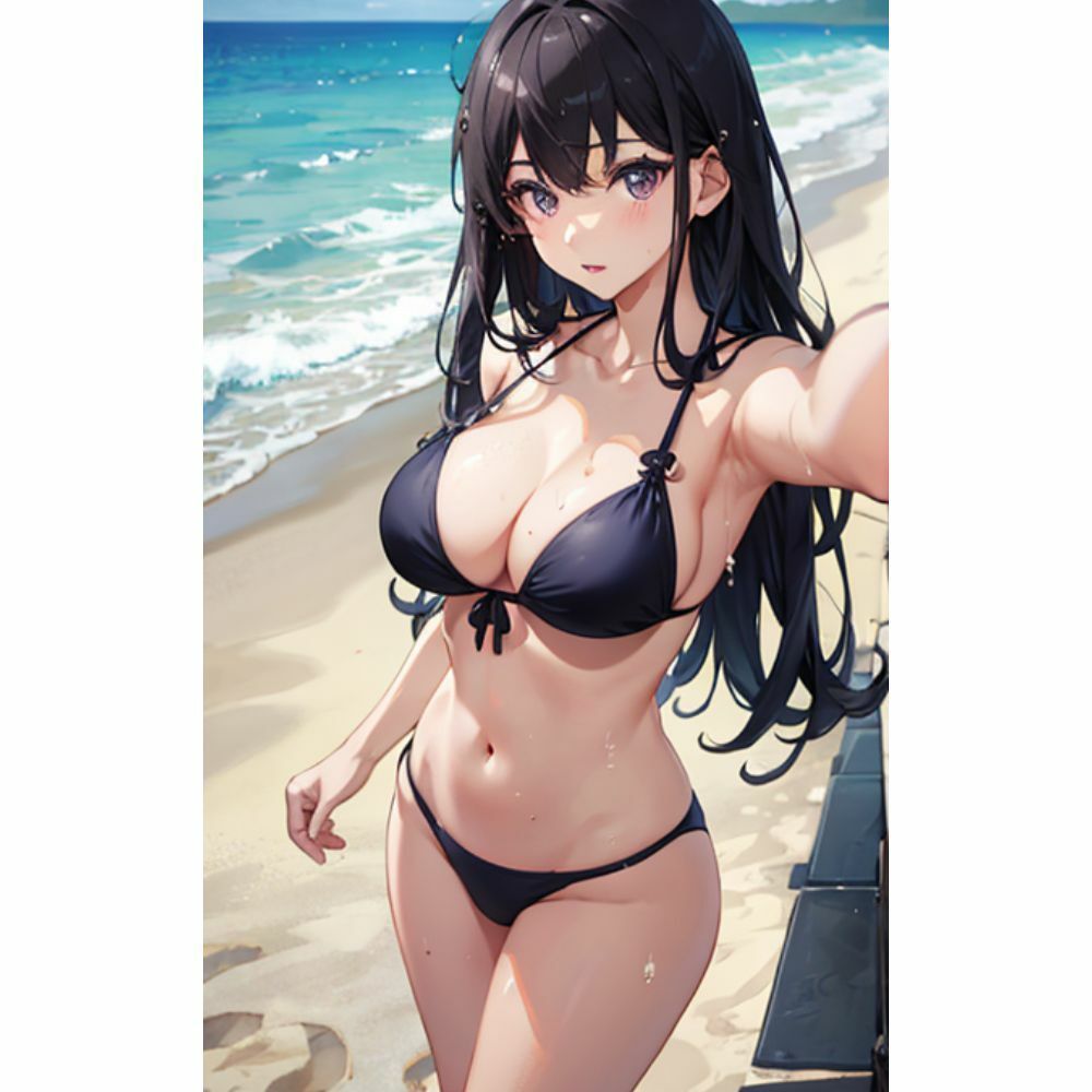 海でセクシービキニを着ているかわいい女の子 サンプル7ページ目