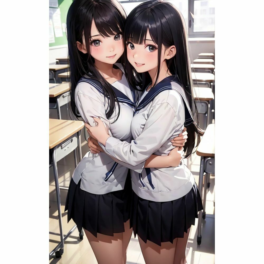 かわいい女の子が教室で抱き合っている サンプル7ページ目