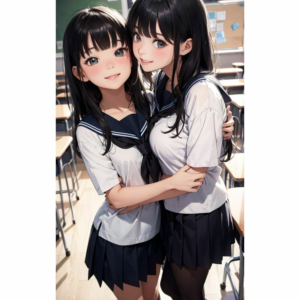 かわいい女の子が教室で抱き合っている サンプル8ページ目