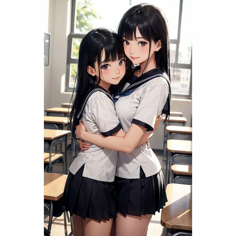かわいい女の子が教室で抱き合っている サンプル10ページ目