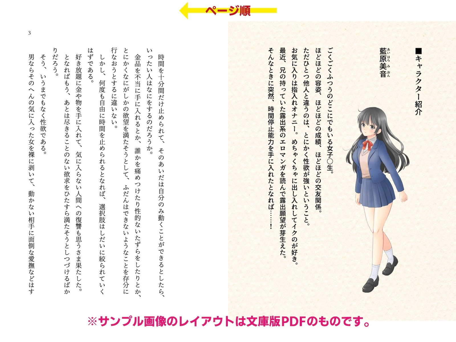 時間停止能力を手に入れて露出オナニーを満喫してたら人生終了しちゃった話 サンプル1ページ目
